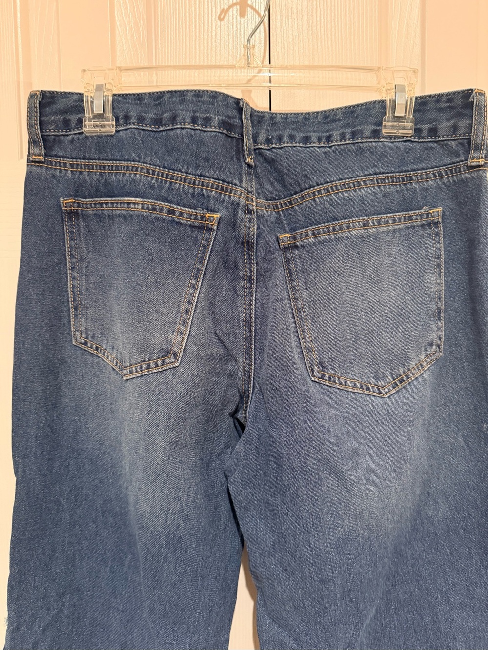 Ashley Mason Dark Blue Straight-Leg Jeans with Frayed Star Appliqués - Picture 10 of 11